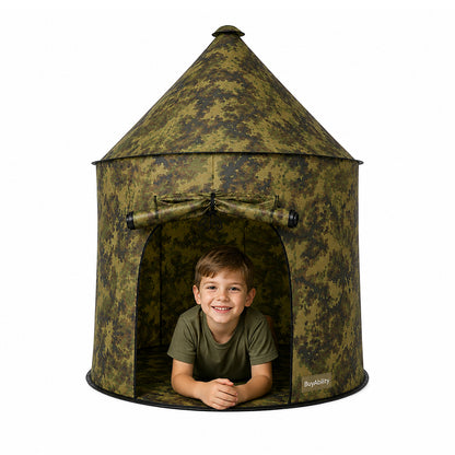 Kids Camouflage Adventure Play Tent - 105 × 130 cm