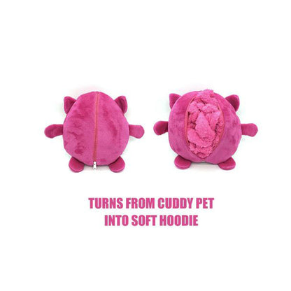Pink Cat - Novelty Fold Up Pillow Fleece Kids Hoodie