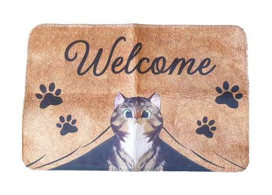 Peeking Cat Welcome Mat