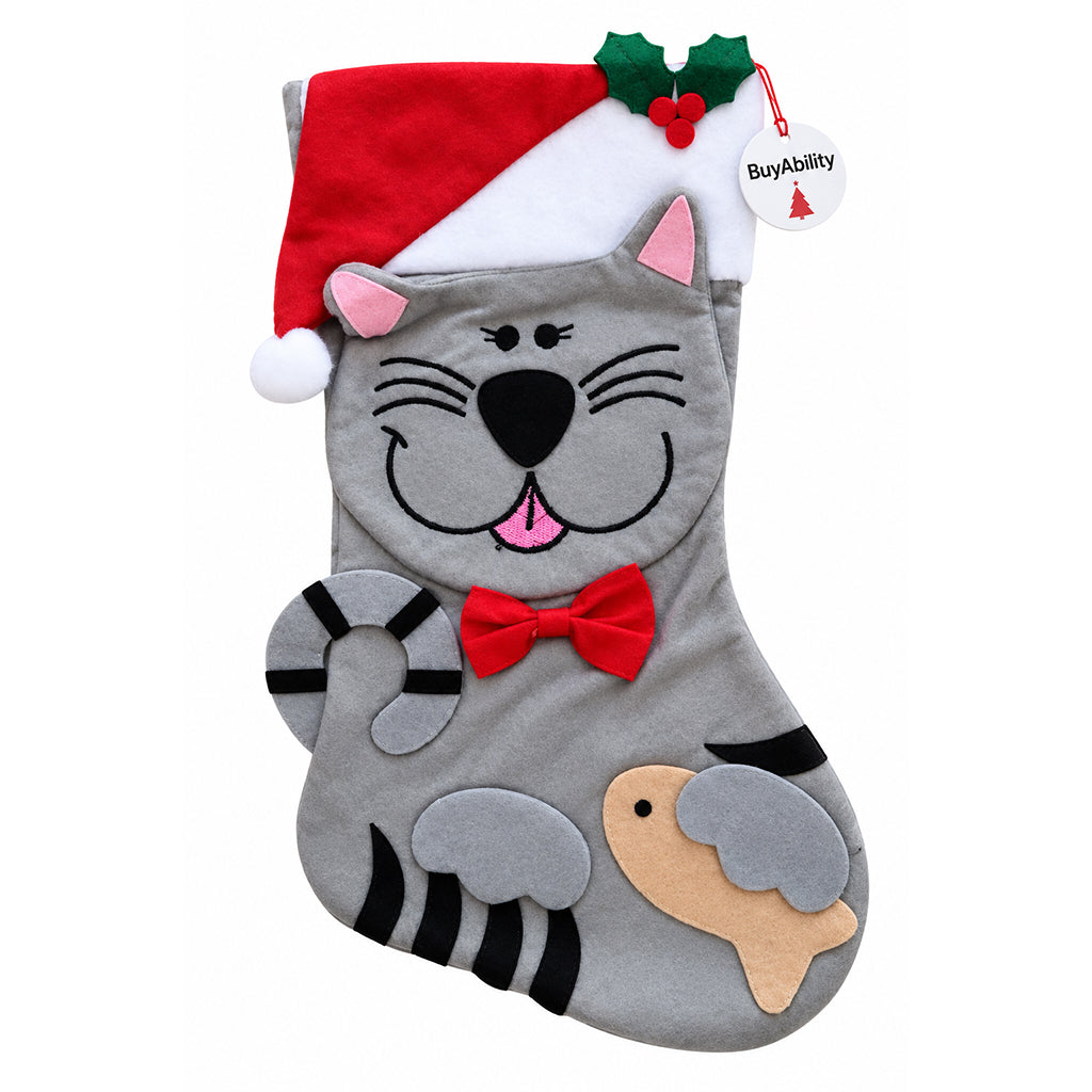 Christmas Cat Stocking - 44cm