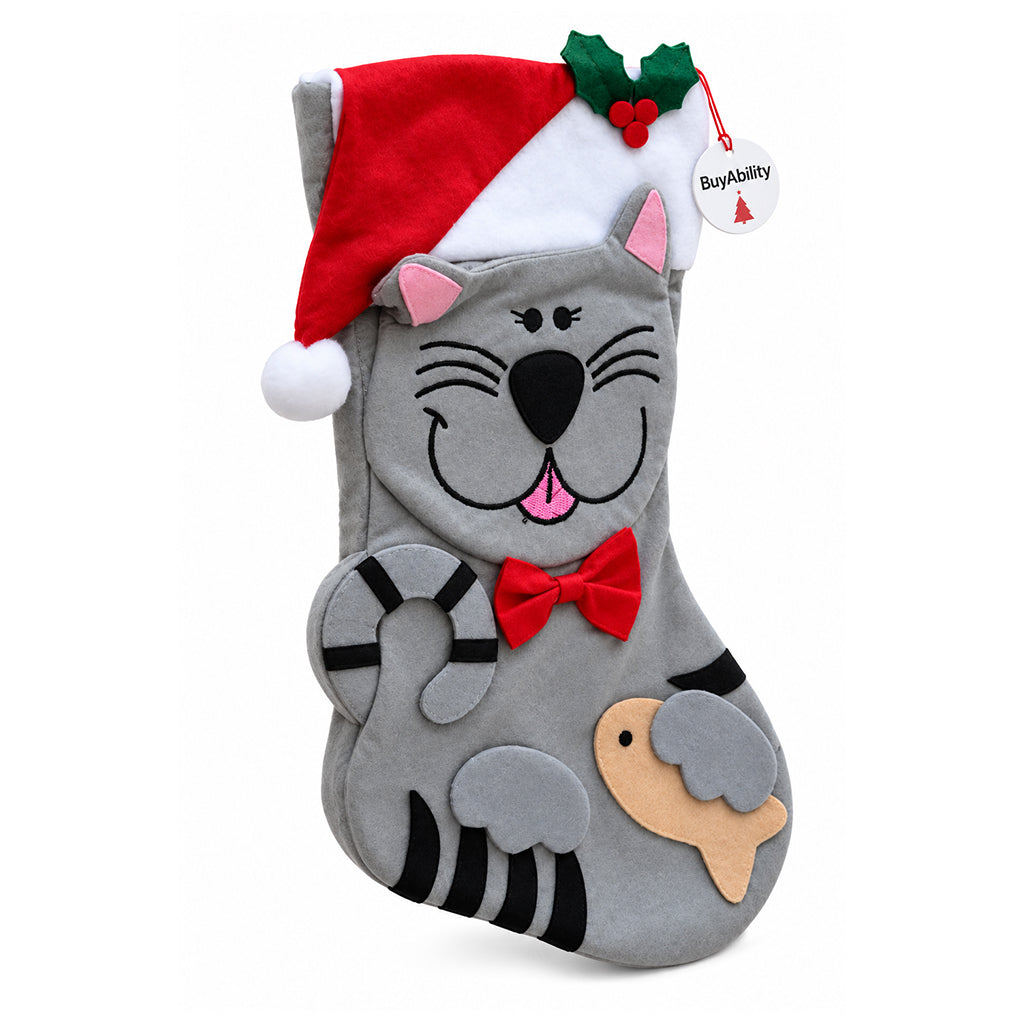 Christmas Cat Stocking - 44cm