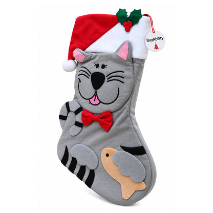 Christmas Cat Stocking - 44cm