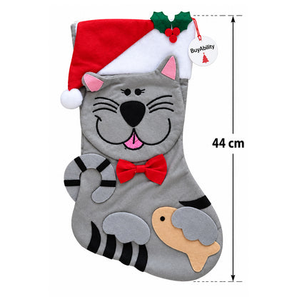 Christmas Cat Stocking - 44cm
