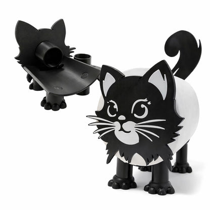 Black Cat Toilet Paper Holder with Toilet Paper Roll Included - BuyAbility