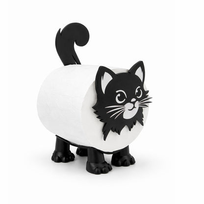 Black Cat Toilet Paper Holder with Toilet Paper Roll Included - BuyAbility