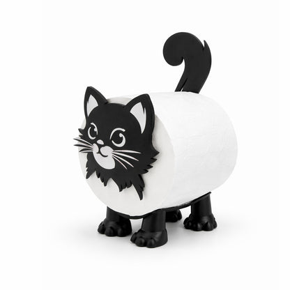 Black Cat Toilet Paper Holder with Toilet Paper Roll Included - BuyAbility