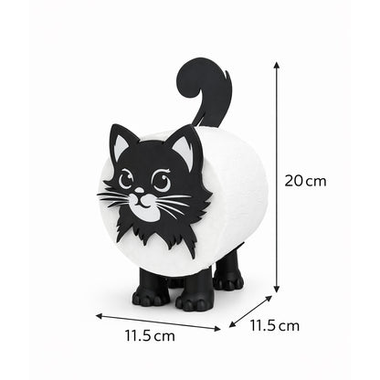 Black Cat Toilet Paper Holder with Toilet Paper Roll Included - BuyAbility