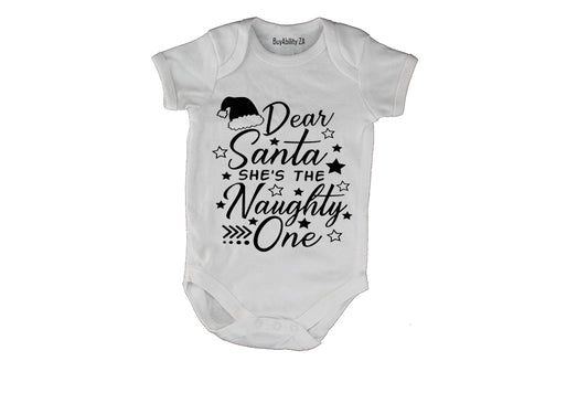 Dear Santa, She's the Naughty One - Christmas - Baby Grow