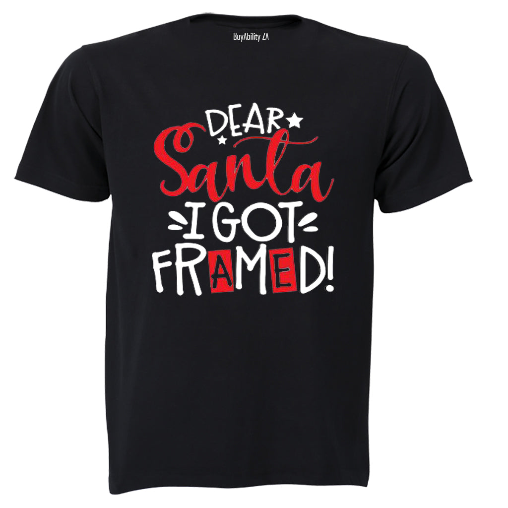 Dear Santa, I Got Framed - Christmas - Kids T-Shirt