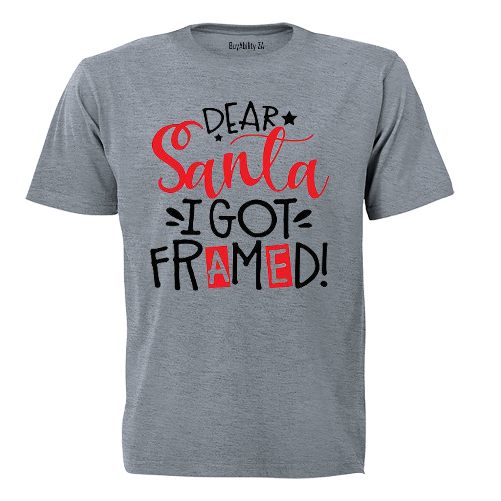 Dear Santa, I Got Framed - Christmas - Kids T-Shirt