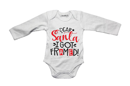 Dear Santa, I Got Framed - Christmas - Baby Grow