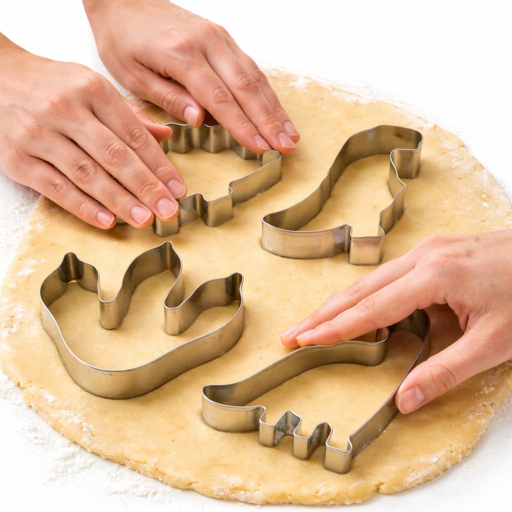 4-Piece Stainless Steel Dinosaur Cookie Cutter Set - BuyAbility