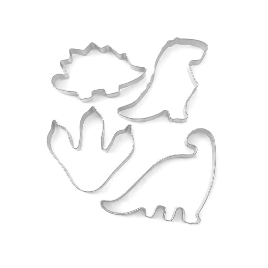 4-Piece Stainless Steel Dinosaur Cookie Cutter Set - BuyAbility