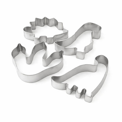 4-Piece Stainless Steel Dinosaur Cookie Cutter Set - BuyAbility