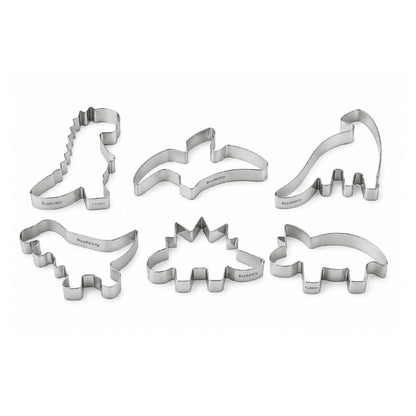 6-Piece Stainless Steel Dinosaur Cookie Cutter Set