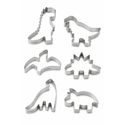 6-Piece Stainless Steel Dinosaur Cookie Cutter Set