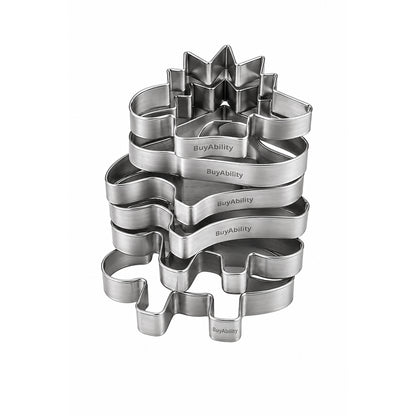 6-Piece Stainless Steel Dinosaur Cookie Cutter Set
