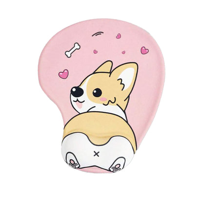 Dog Mouse Pad With 3D Silicone Wrist Support