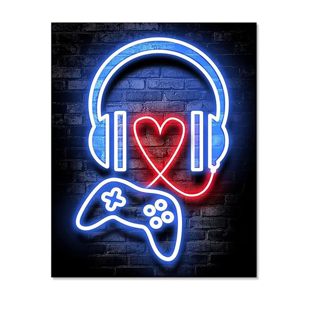 Love Gaming - Framed Canvas Wall Art