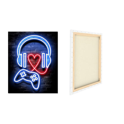 Love Gaming - Framed Canvas Wall Art