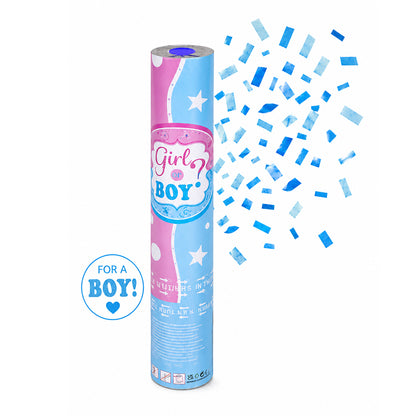 Gender Reveal Confetti Party Popper - Blue - Boys - BuyAbility