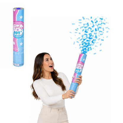 Gender Reveal Confetti Party Popper - Blue - Boys - BuyAbility