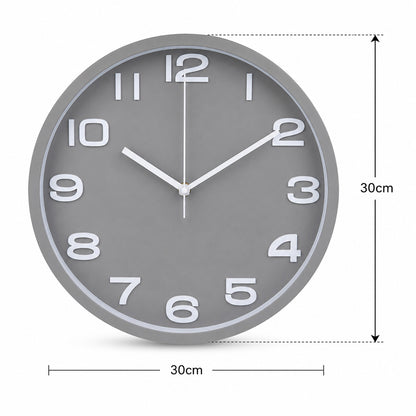 Grey & White 30cm Clock - BuyAbility