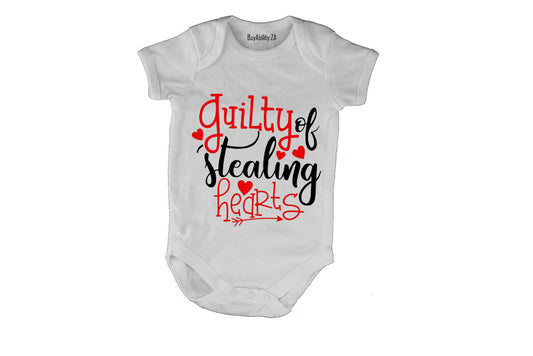 Guilty of Stealing Hearts - Valentine - Baby Grow