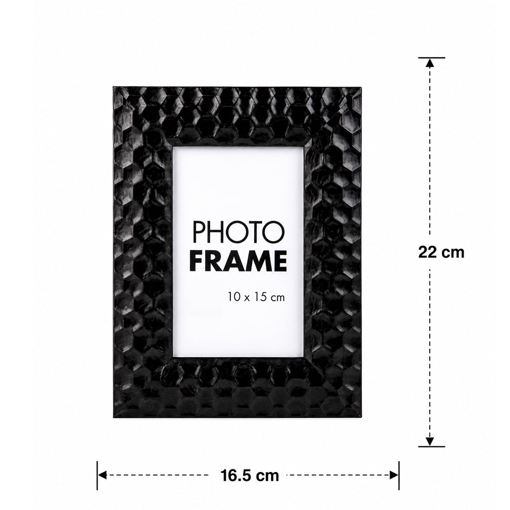Honeycomb Effect Black Photo Frame - 10 × 15cm - BuyAbility
