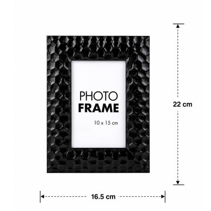 Honeycomb Effect Black Photo Frame - 10 × 15cm - BuyAbility