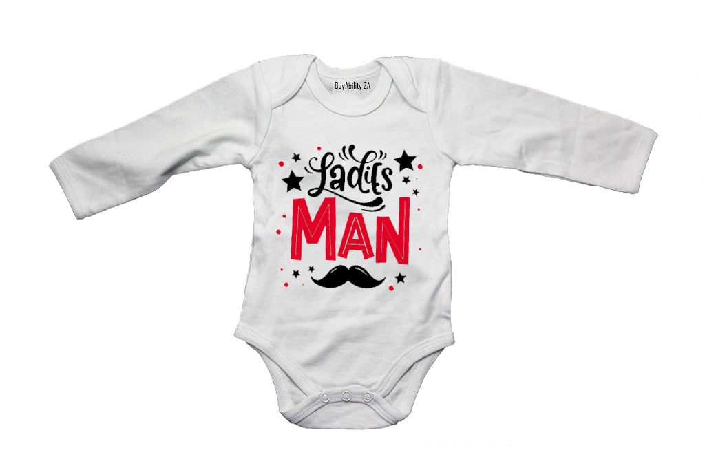 Ladies Man, Mustache - Valentine - Baby Grow