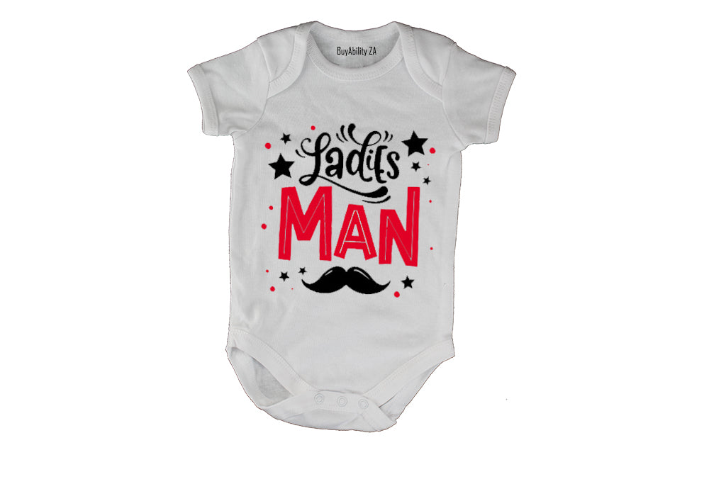Ladies Man, Mustache - Valentine - Baby Grow