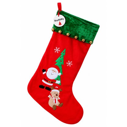Extra Large Christmas Stocking with Bells - 60cm