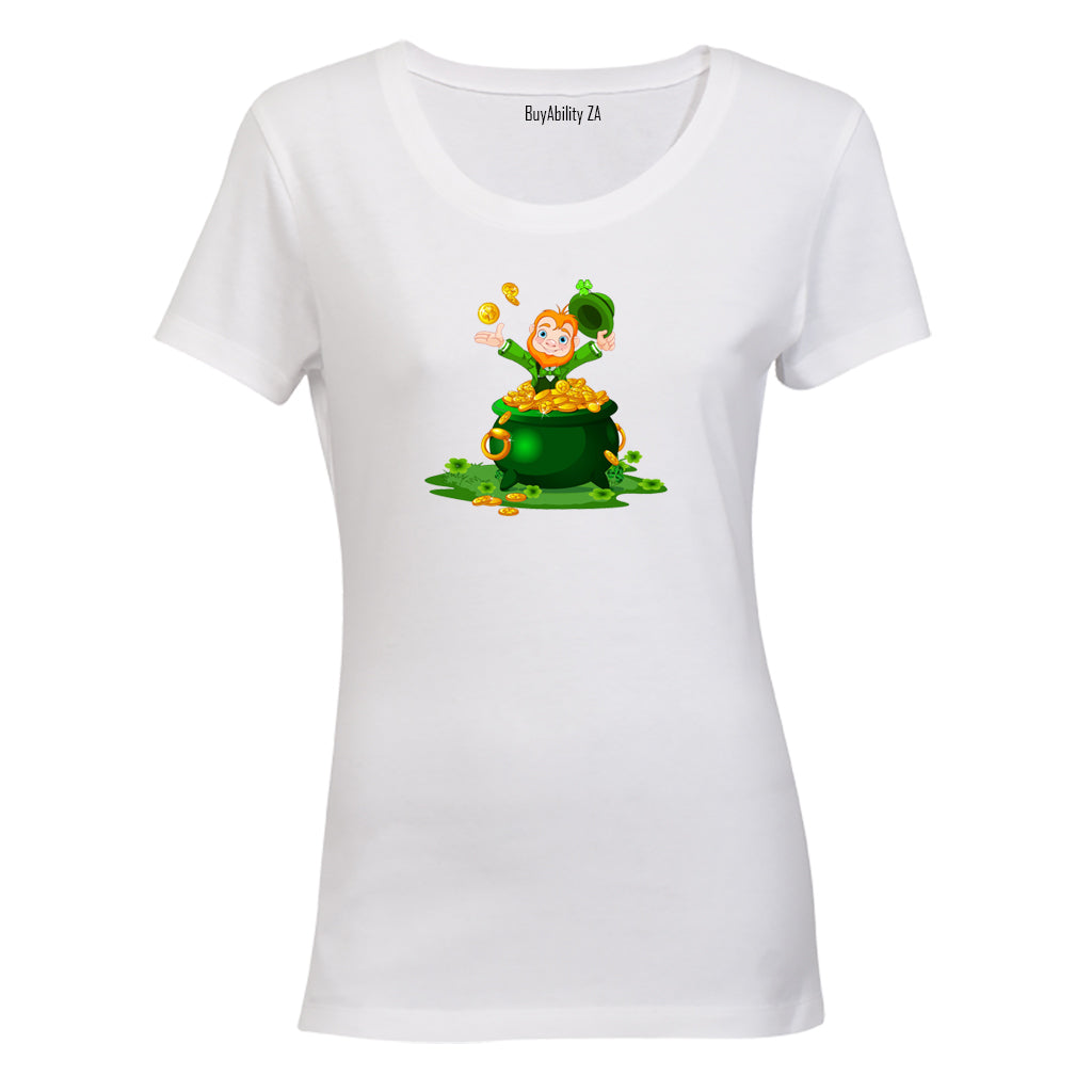Leprechaun Pot O' Gold - St. Patrick's Day - Ladies - T-Shirt