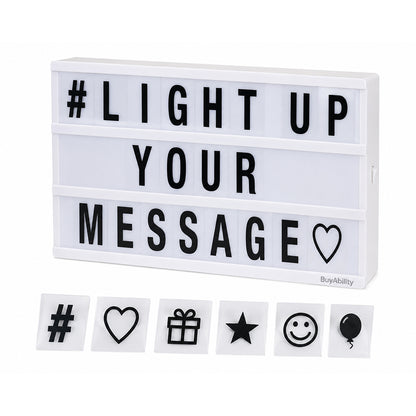 LED Light-Up Message Board with 96 Reusable Letters & Symbol