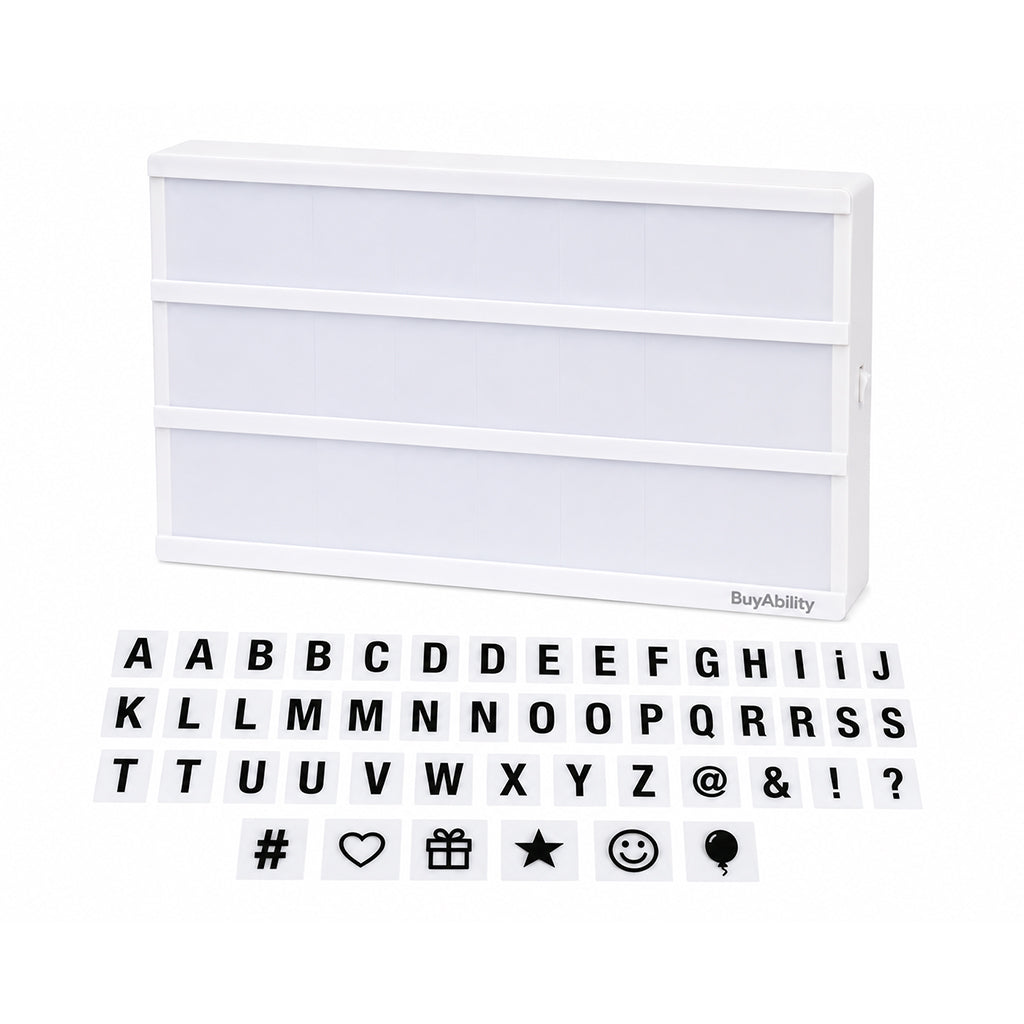 LED Light-Up Message Board with 96 Reusable Letters & Symbol