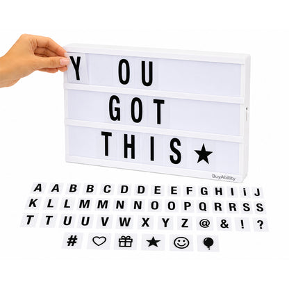 LED Light-Up Message Board with 96 Reusable Letters & Symbol