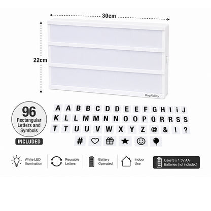 LED Light-Up Message Board with 96 Reusable Letters & Symbol