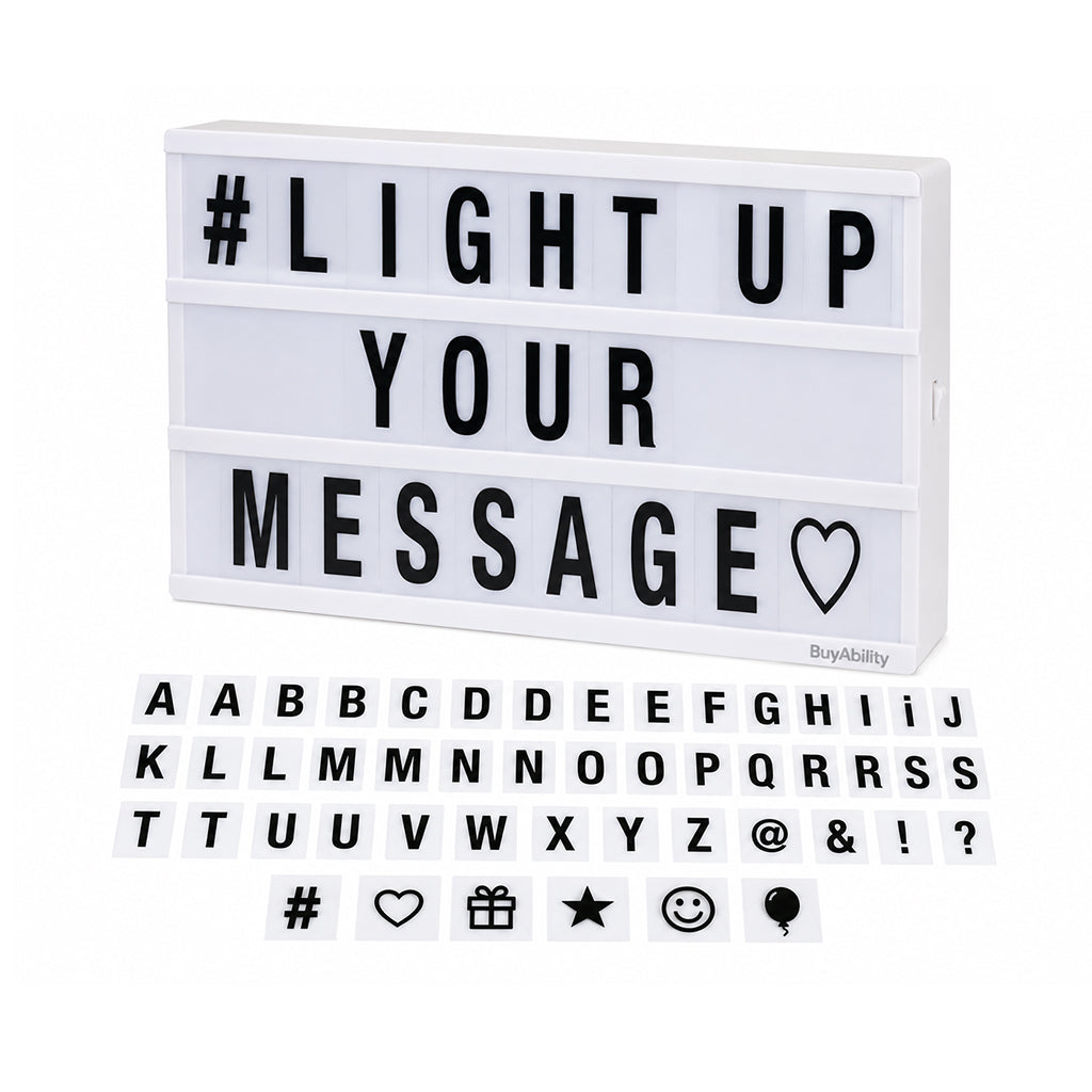 LED Light-Up Message Board with 96 Reusable Letters & Symbol