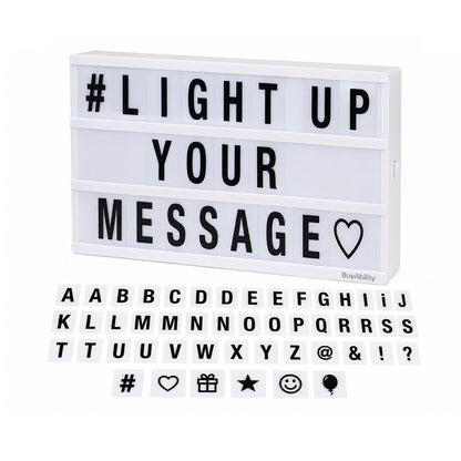 LED Light-Up Message Board with 96 Reusable Letters & Symbol
