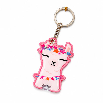 Floral Llama Light-Up Keyring