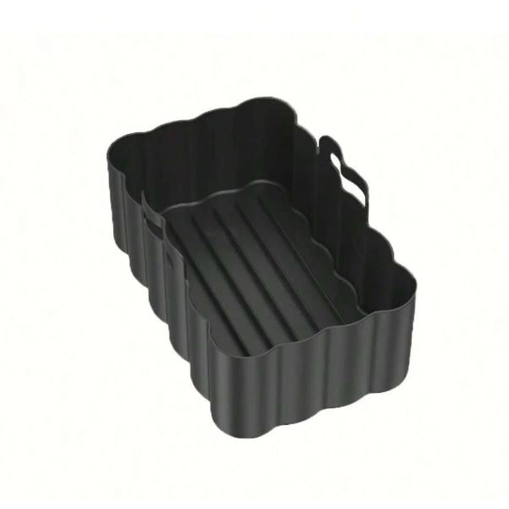 Rectangular Silicone Air Fryer Tray - Black