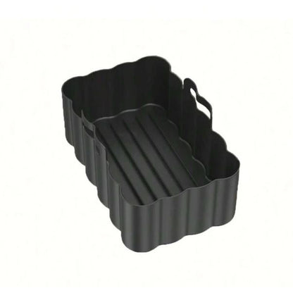 Rectangular Silicone Air Fryer Tray - Black