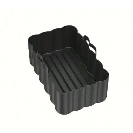 Rectangular Silicone Air Fryer Tray - Black