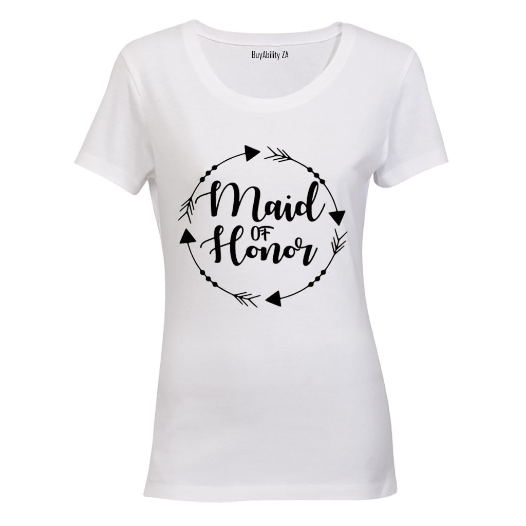 Maid of Honor - Circular Design - Ladies - T-Shirt - BuyAbility