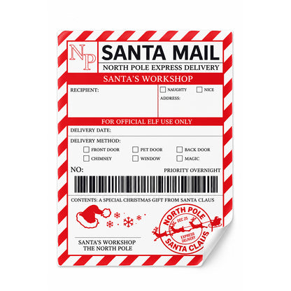 Santa Mail Christmas Gift Sticker Labels - 10pc