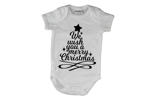 Merry Christmas Tree Design - Baby Grow