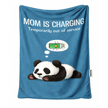 Mom Is Charging Panda Fleece Blanket