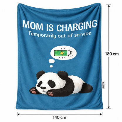 Mom Is Charging Panda Fleece Blanket