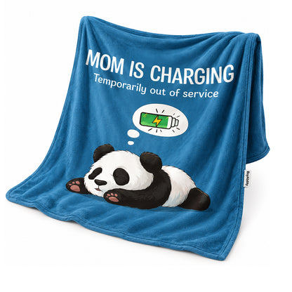 Mom Is Charging Panda Fleece Blanket